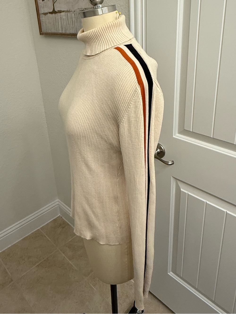 Vintage Y2K Harley-Davidson Cream Turtleneck Sweater women's sz M
